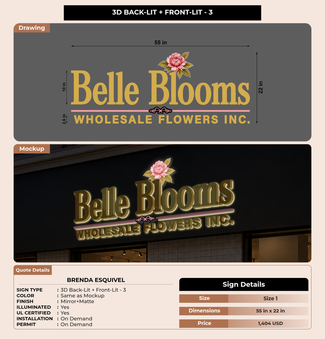 CUSTOM MOCKUP SIGN FOR Brenda Esquivel