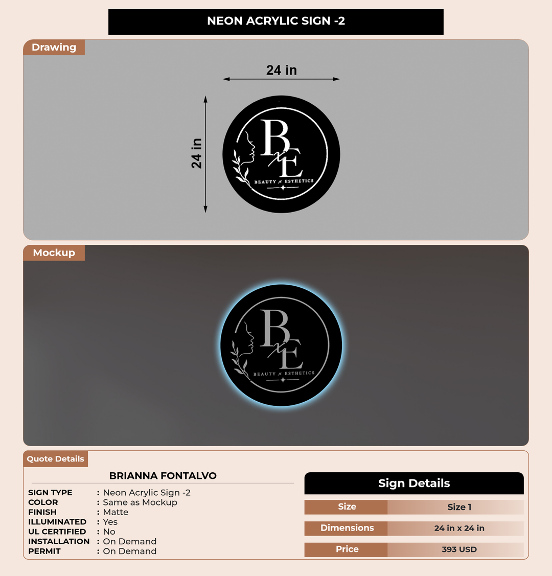 CUSTOM MOCKUP SIGN FOR Brianna Fontalvo