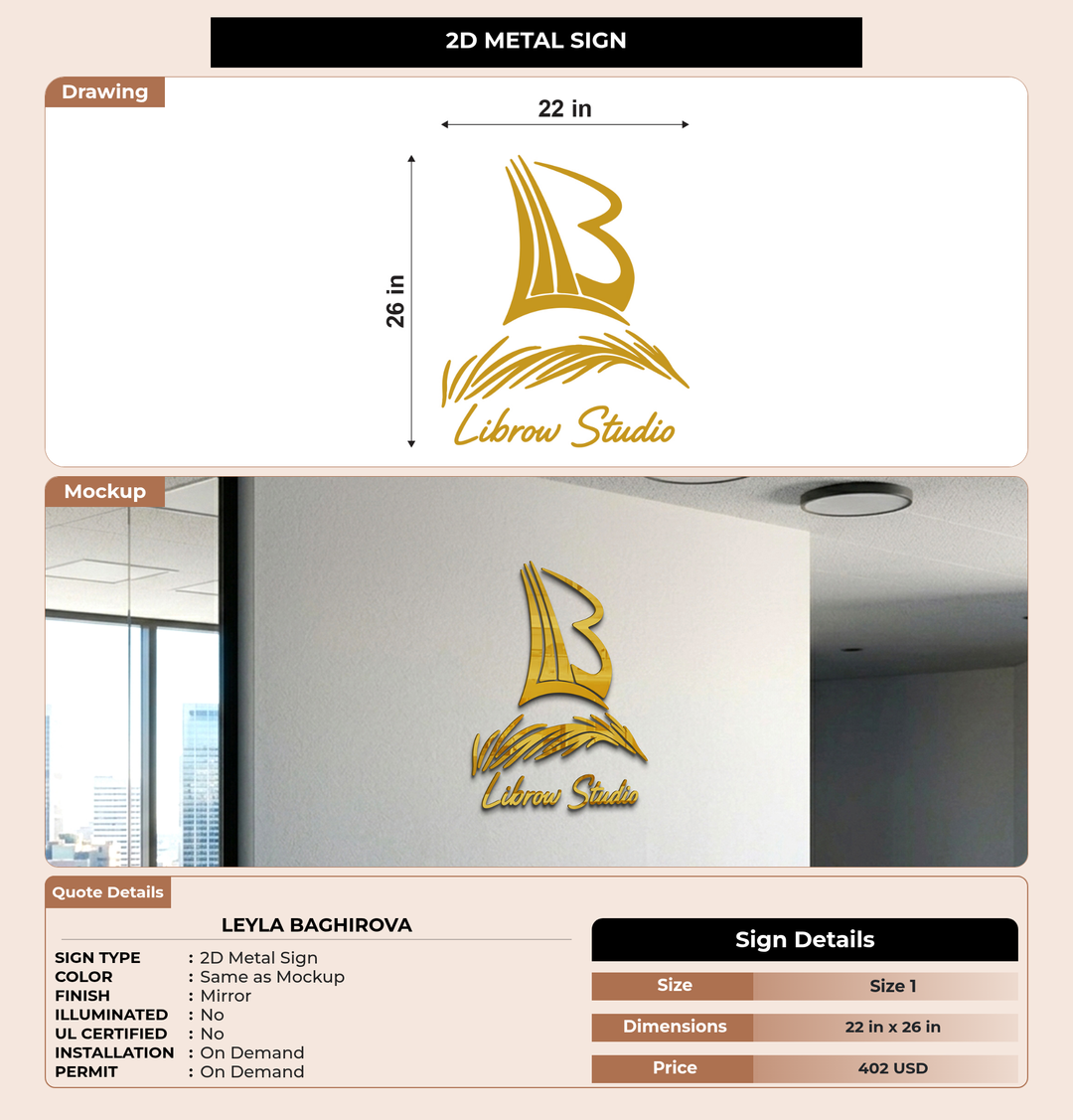 CUSTOM MOCKUP SIGN FOR Leyla Baghirova