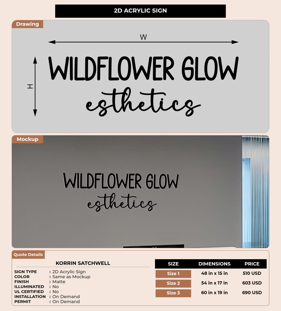 CUSTOM MOCKUP SIGN FOR Korrin Satchwell