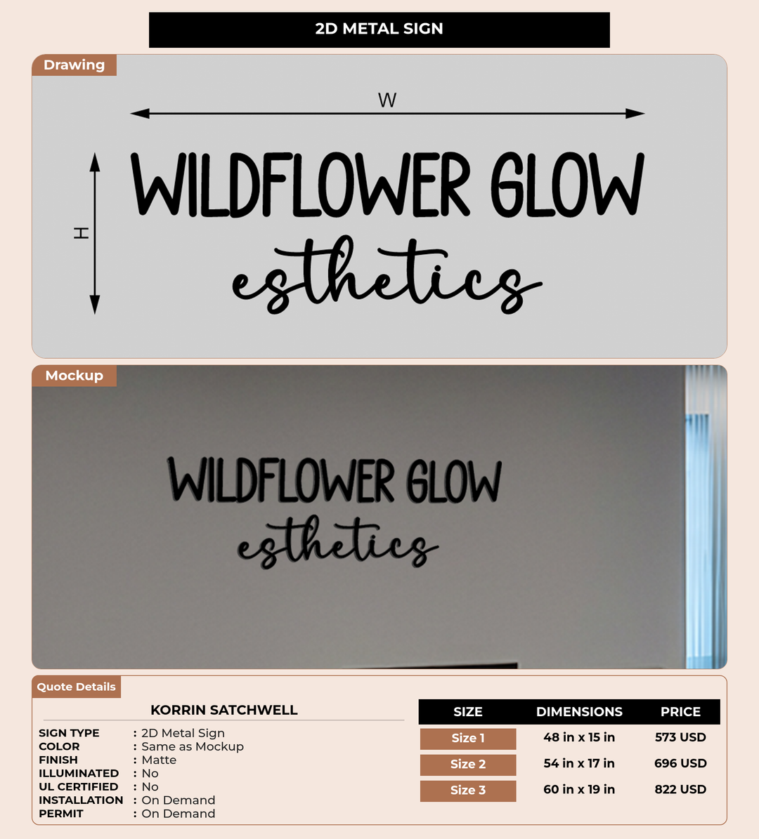 CUSTOM MOCKUP SIGN FOR Korrin Satchwell