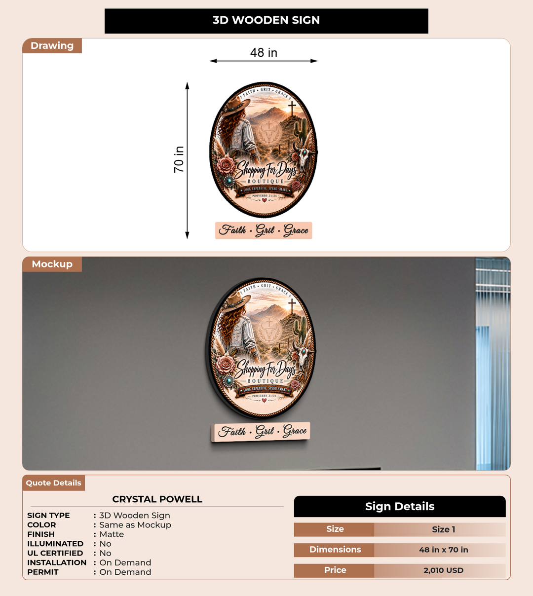 CUSTOM MOCKUP SIGN FOR Crystal Powell