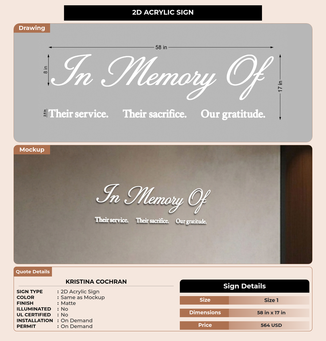 CUSTOM MOCKUP SIGN FOR kristina cochran