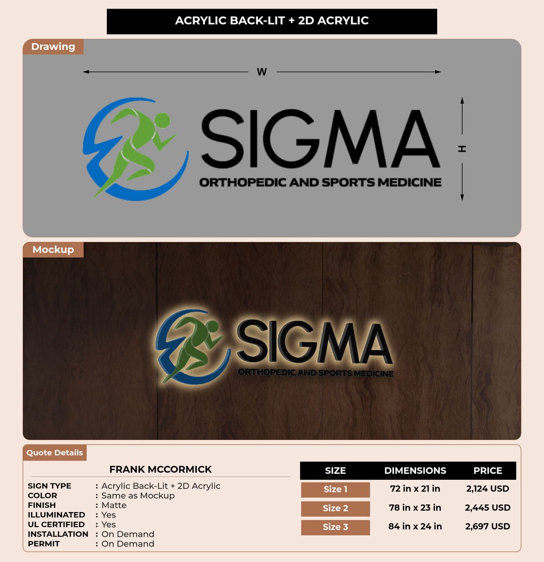 CUSTOM MOCKUP SIGN FOR Frank McCormick