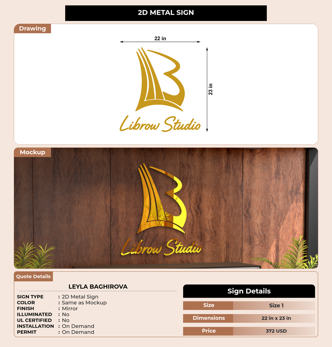 CUSTOM MOCKUP SIGN FOR Leyla Baghirova