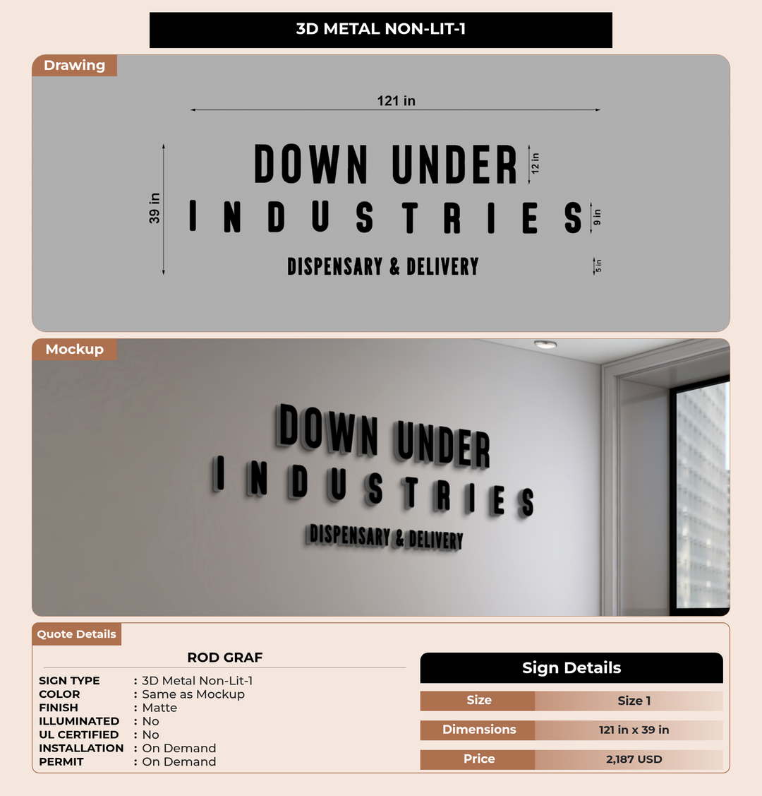 CUSTOM MOCKUP SIGN FOR Rod graf