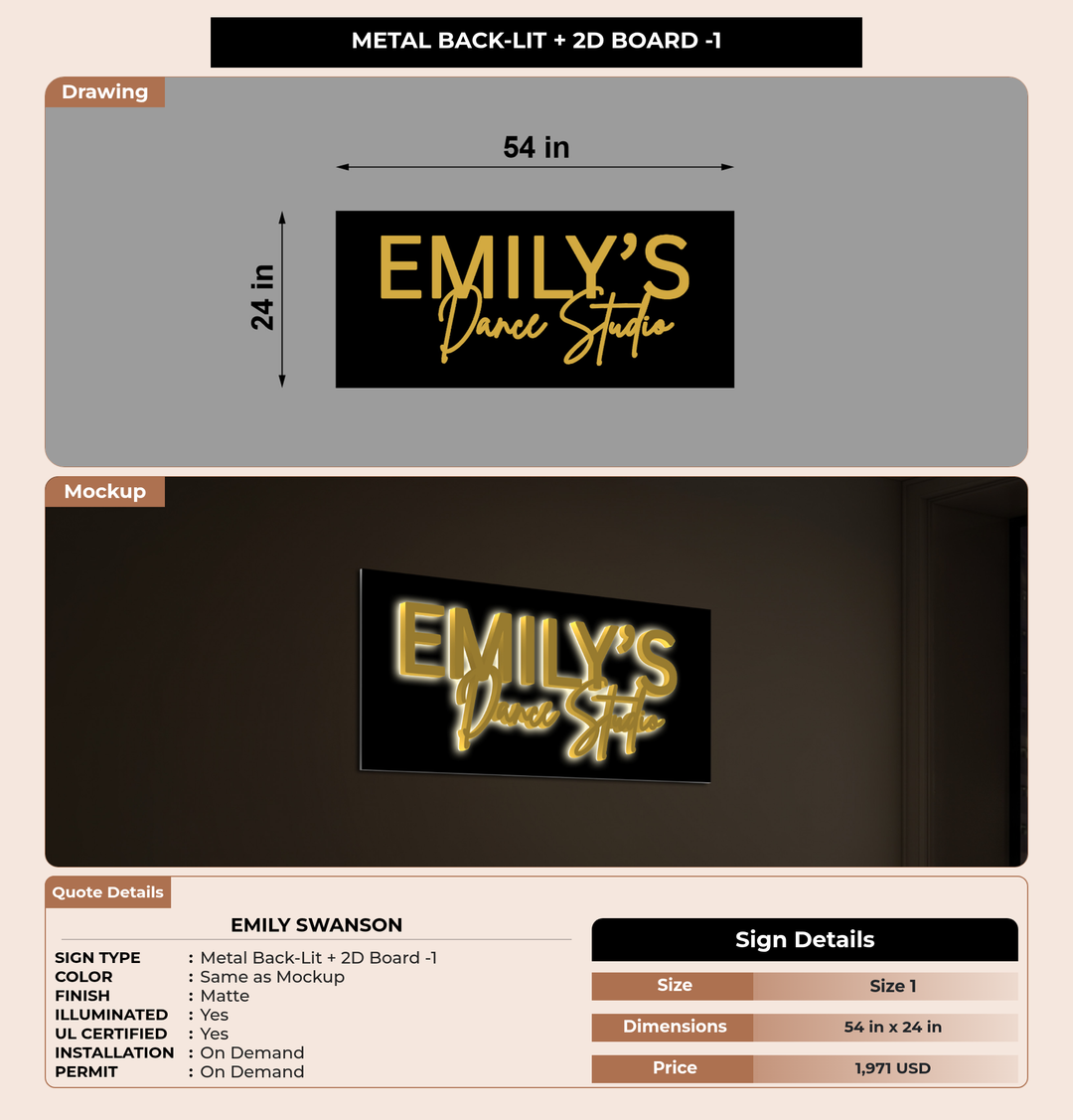 CUSTOM MOCKUP SIGN FOR Emily Swanson