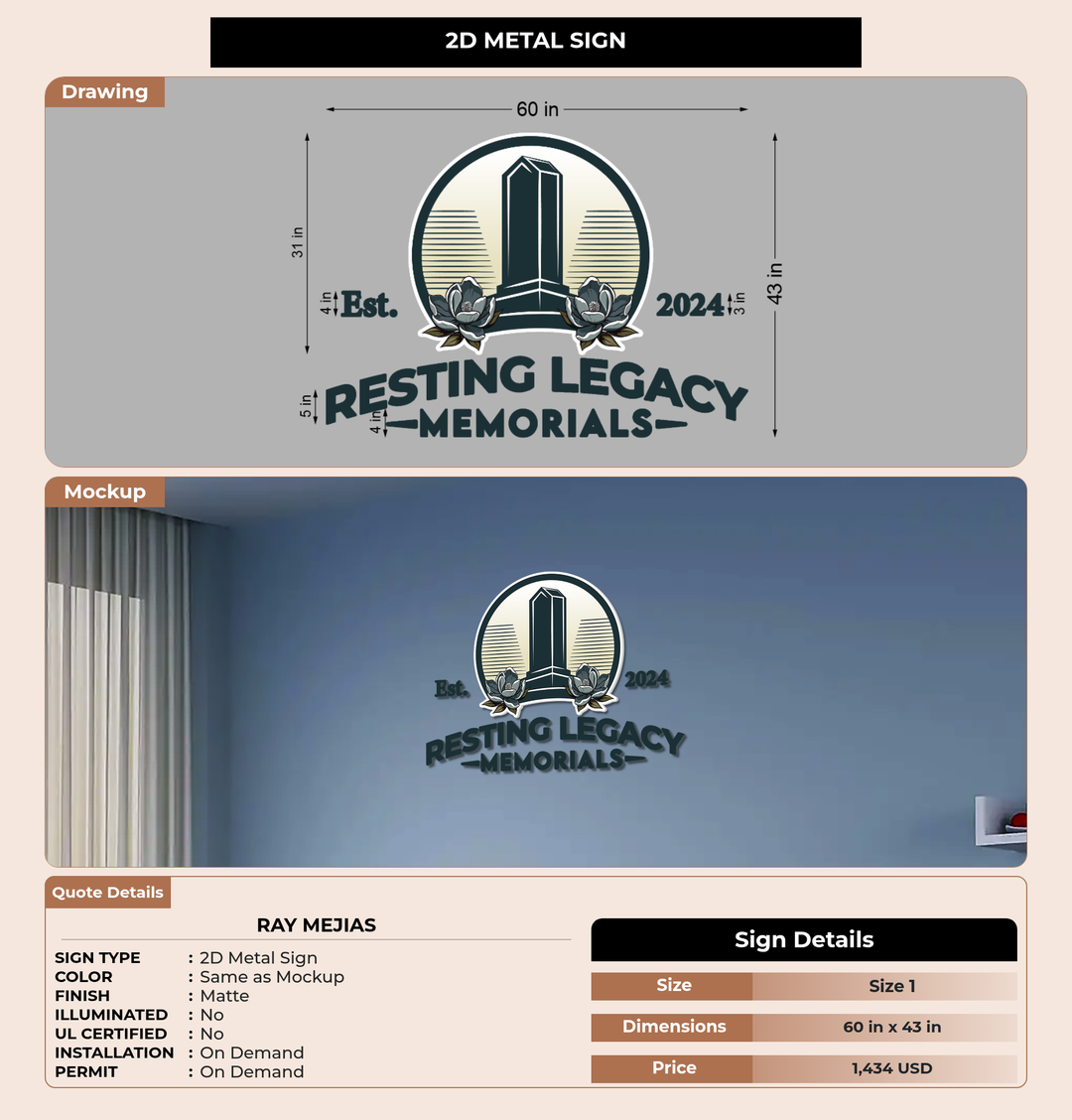 CUSTOM MOCKUP SIGN FOR Ray Mejias