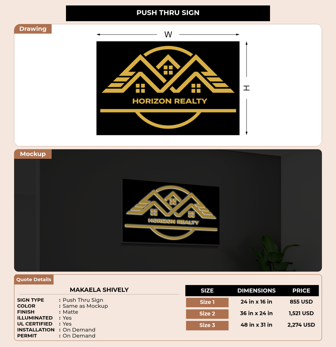 CUSTOM MOCKUP SIGN FOR Makaela Shively