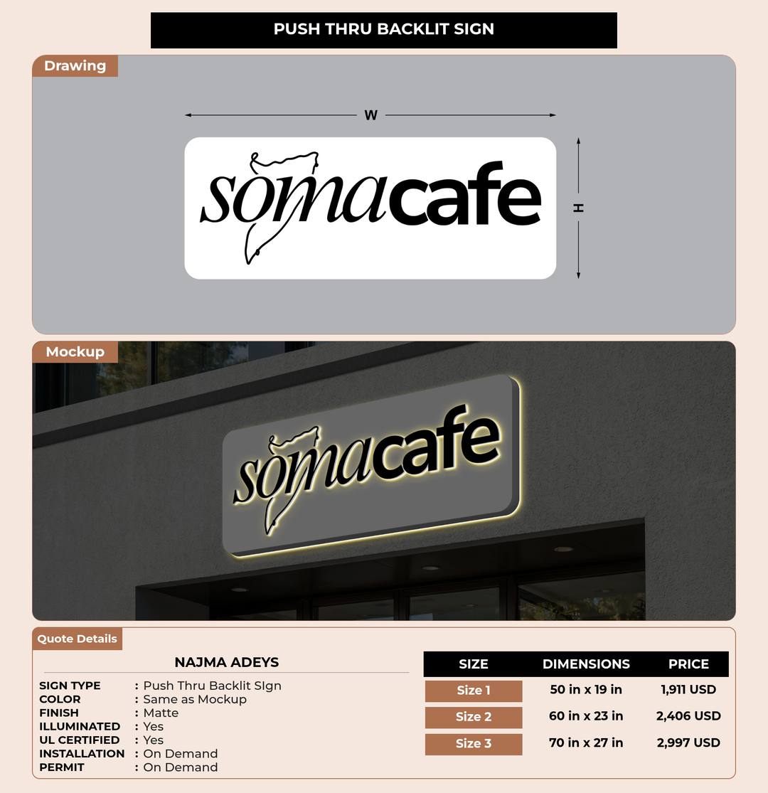 CUSTOM MOCKUP SIGN FOR Najma Adeys
