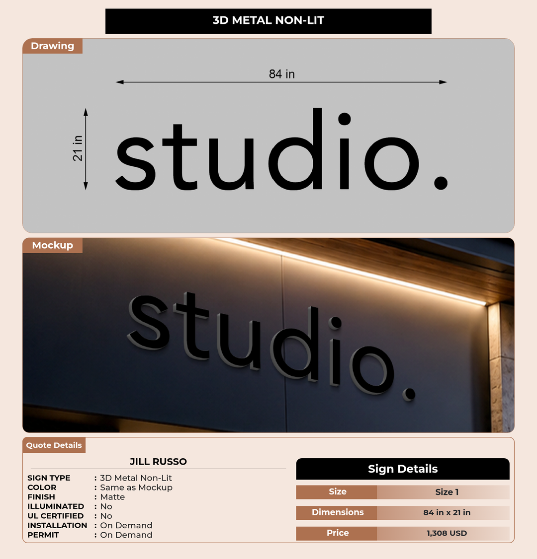 CUSTOM MOCKUP SIGN FOR Jill russo