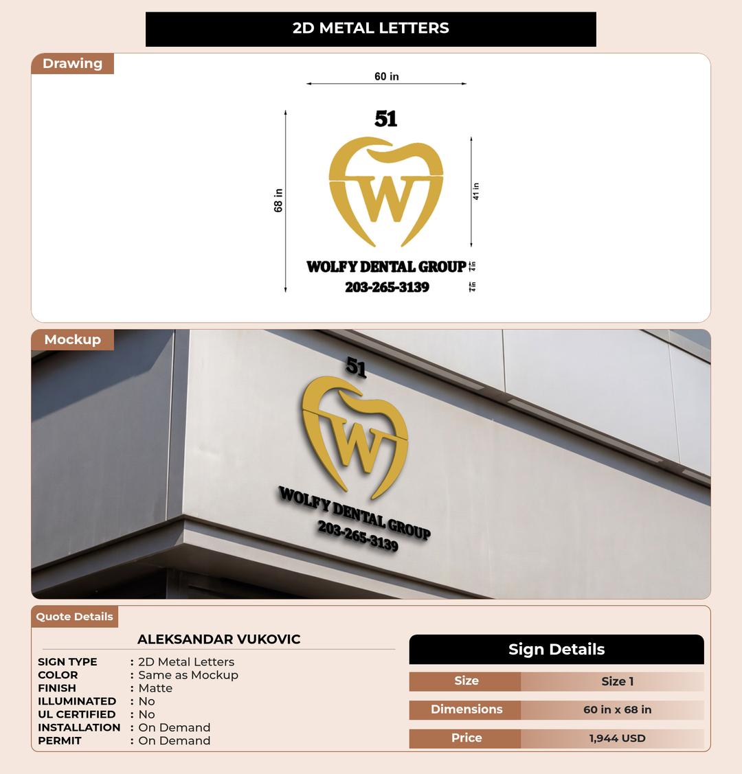 CUSTOM MOCKUP SIGN FOR Aleksandar Vukovic