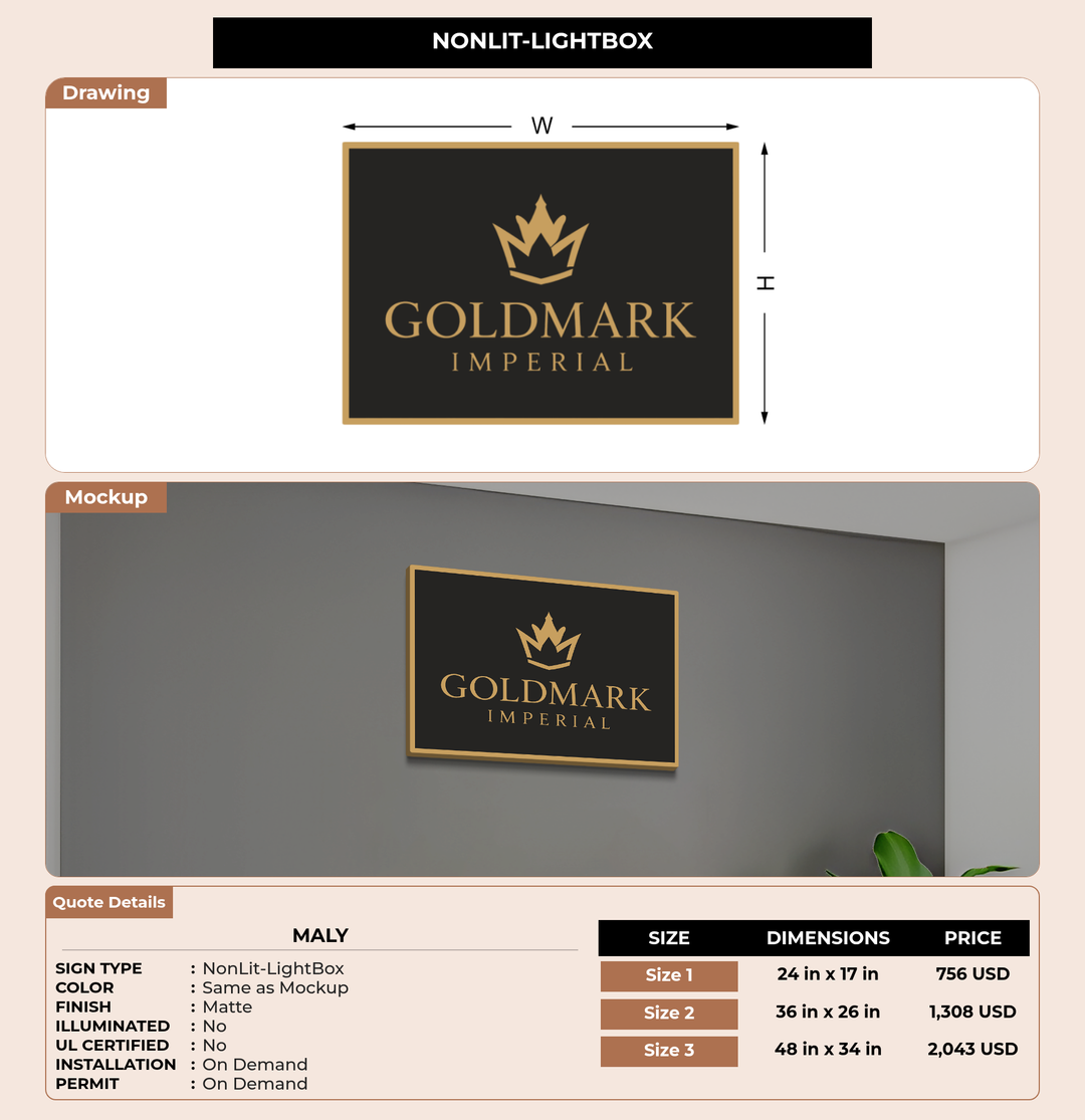 CUSTOM MOCKUP SIGN FOR Maly