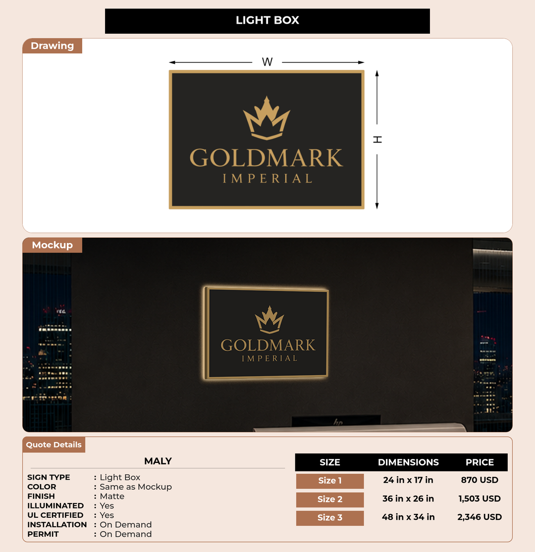 CUSTOM MOCKUP SIGN FOR Maly