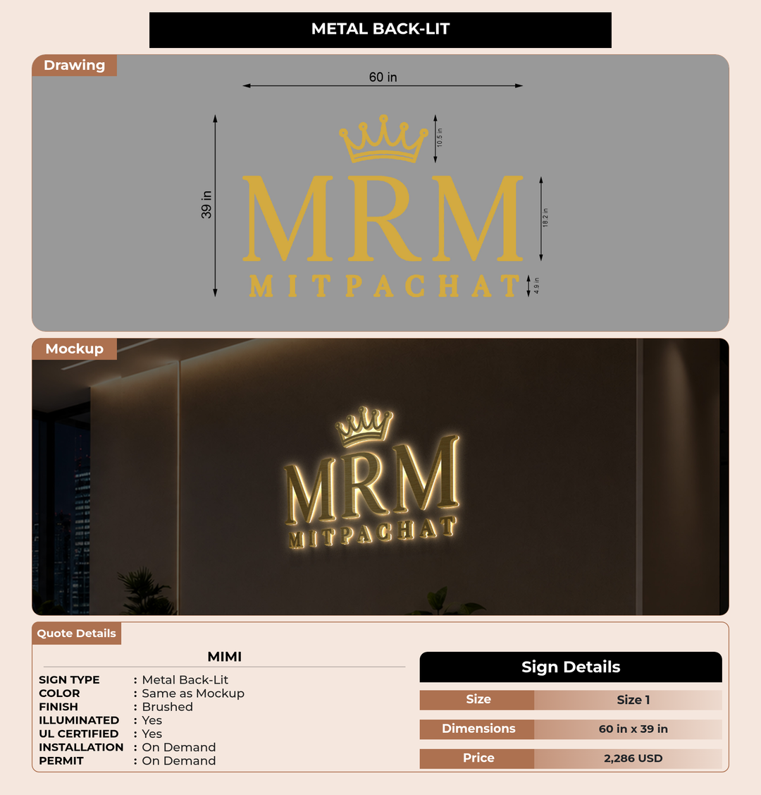 CUSTOM MOCKUP SIGN FOR Mimi