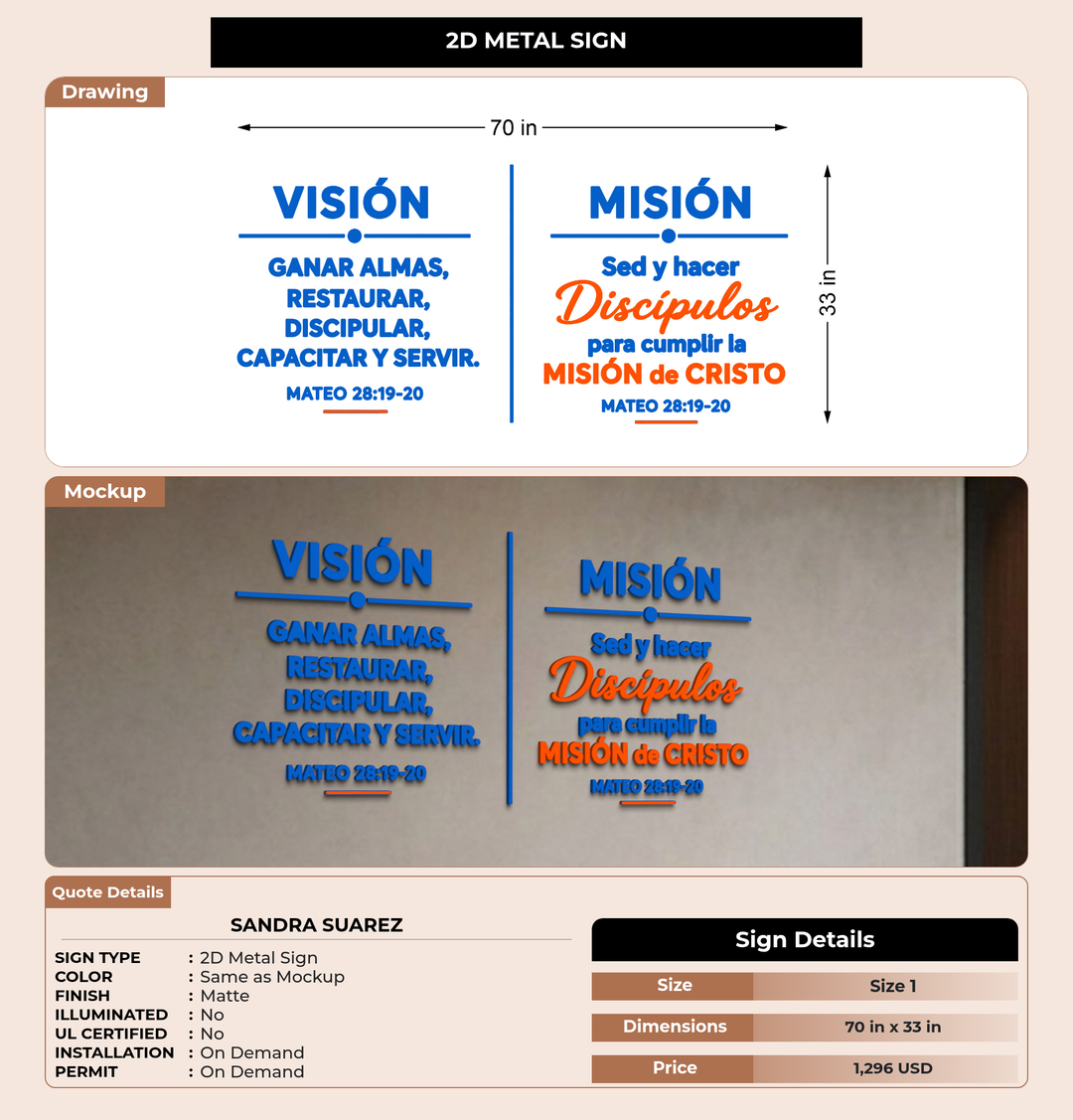 CUSTOM MOCKUP SIGN FOR Sandra Suarez