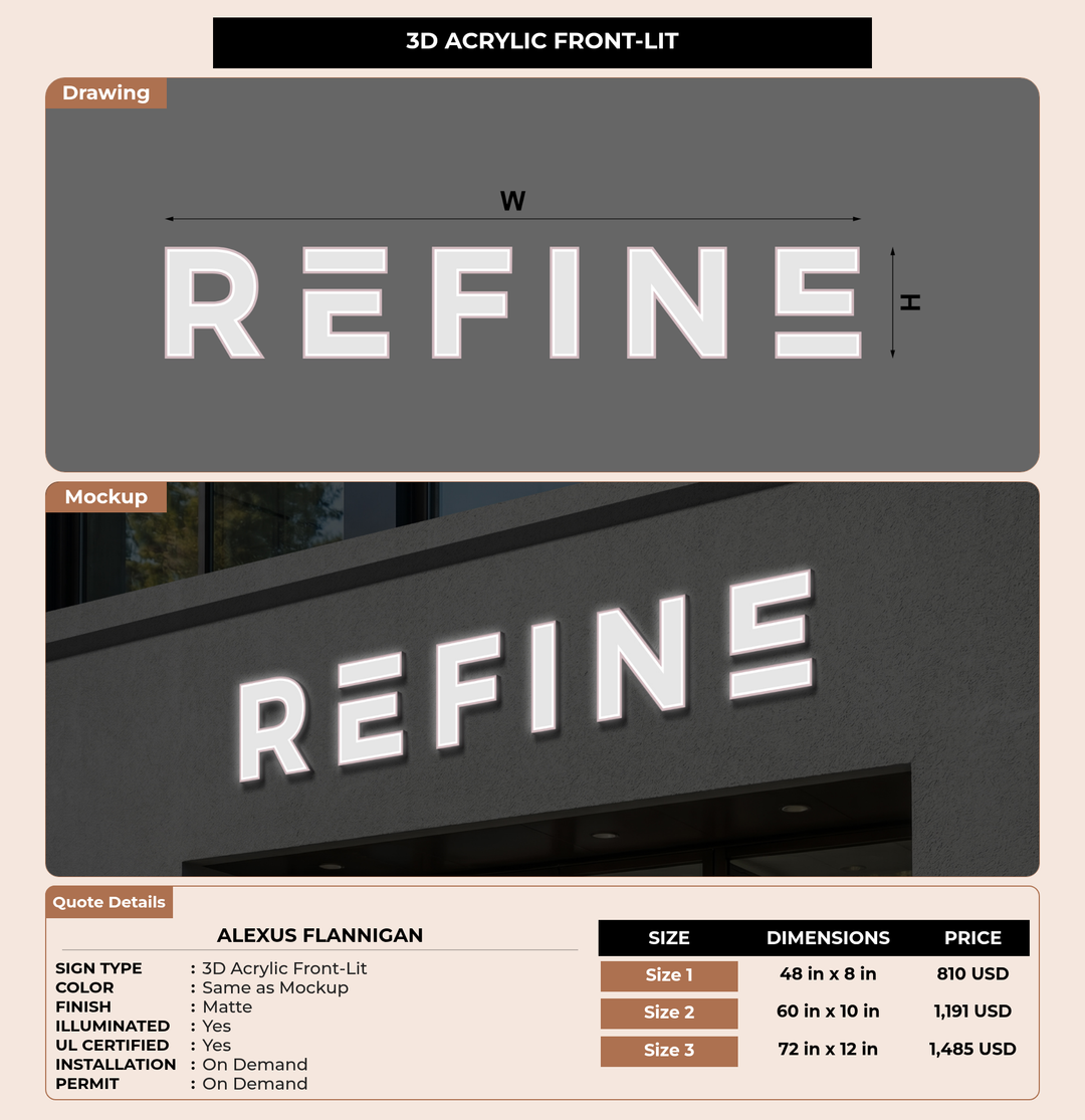 CUSTOM MOCKUP SIGN FOR Alexus flannigan