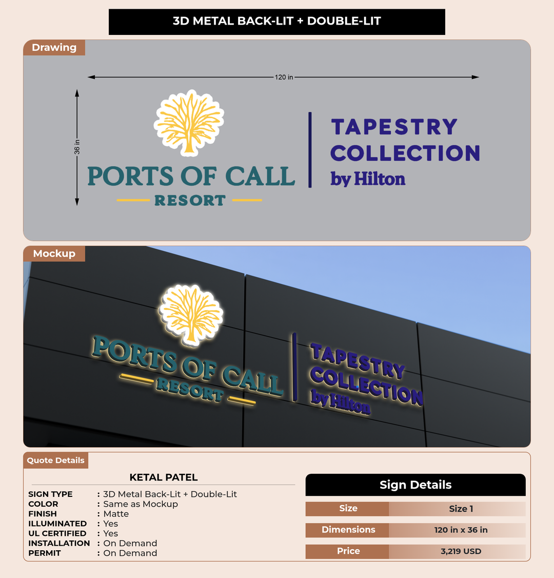 CUSTOM MOCKUP SIGN FOR Ketal Patel