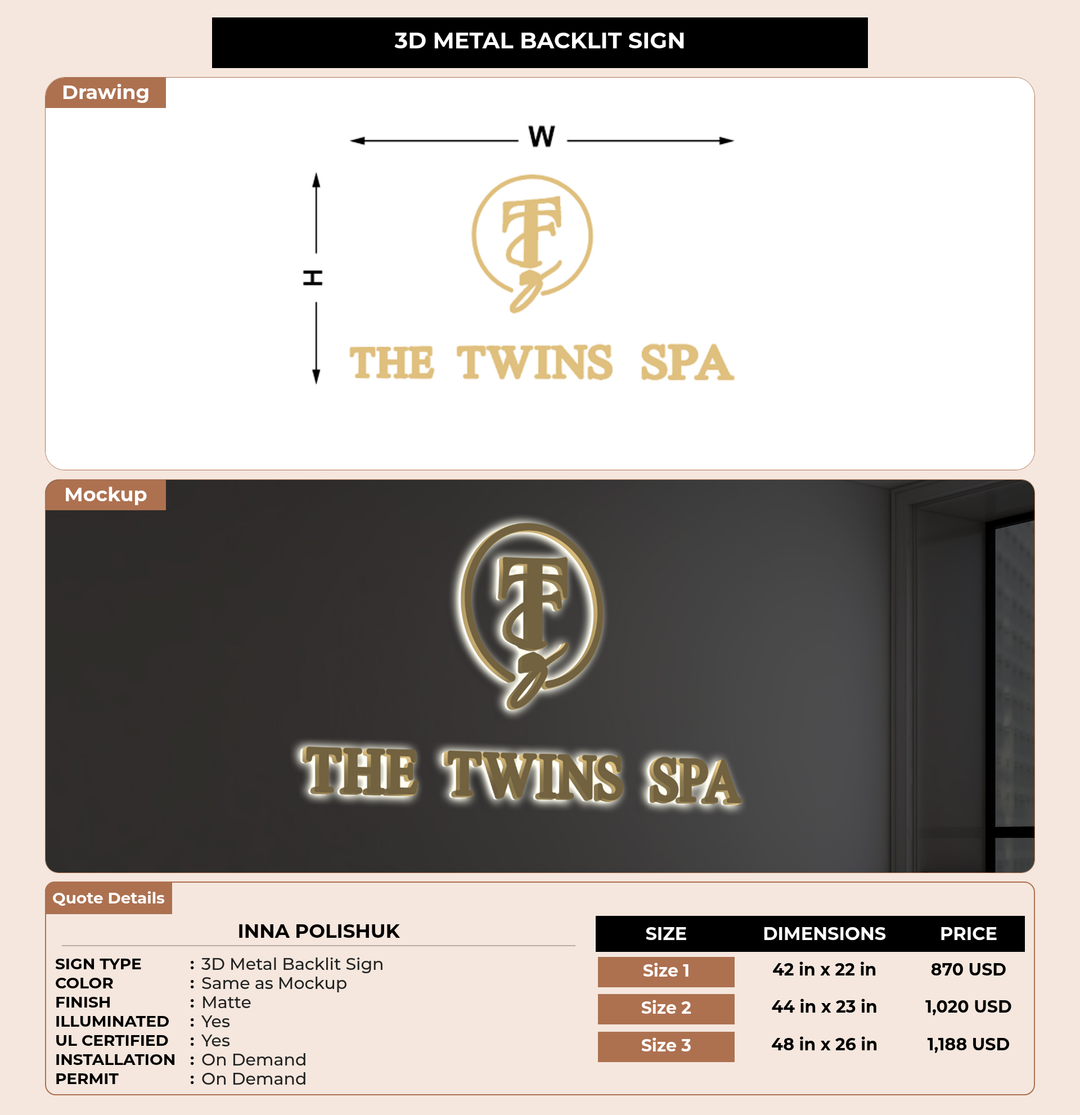 CUSTOM MOCKUP SIGN FOR Inna Polishuk