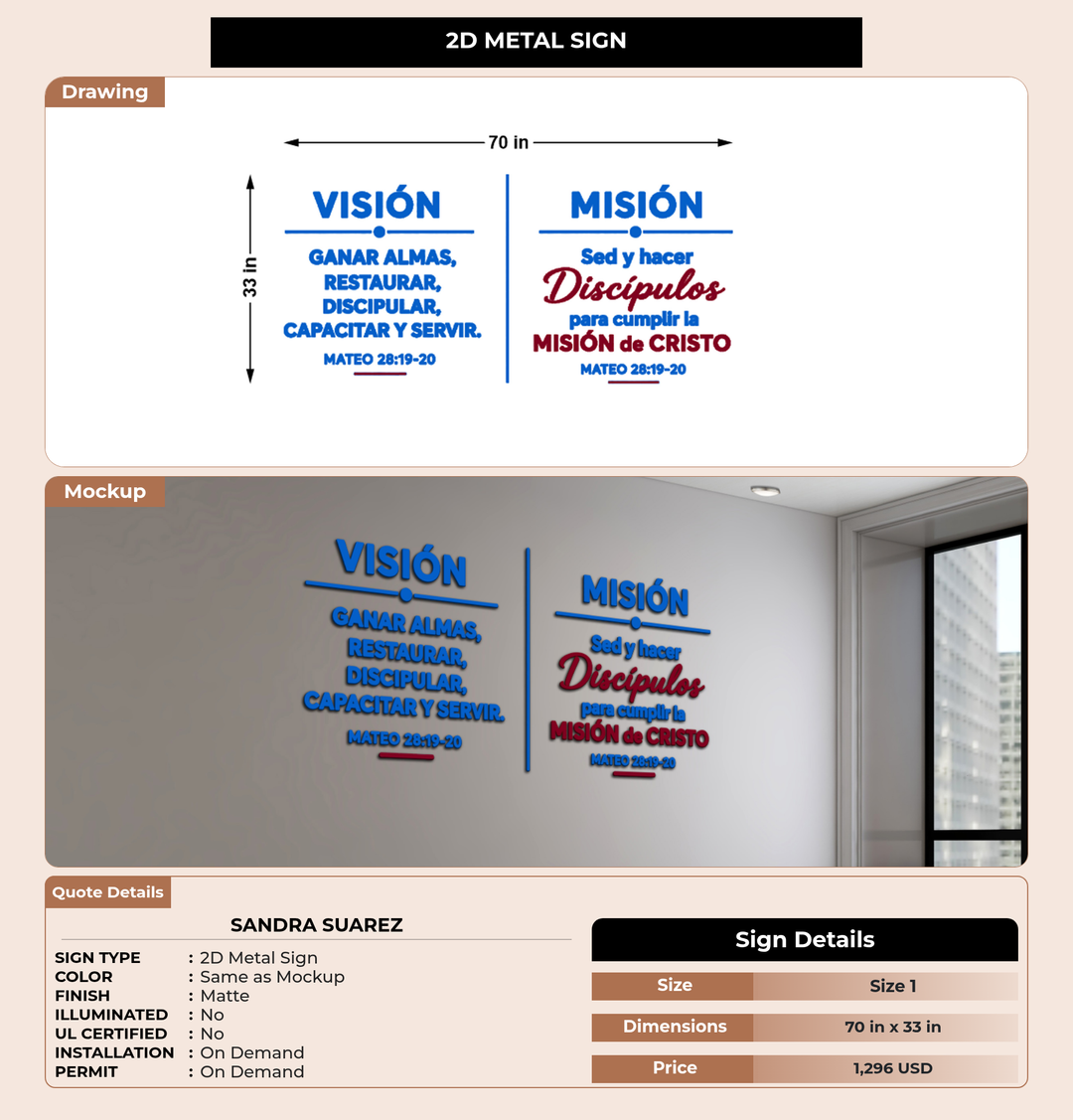 CUSTOM MOCKUP SIGN FOR Sandra Suarez