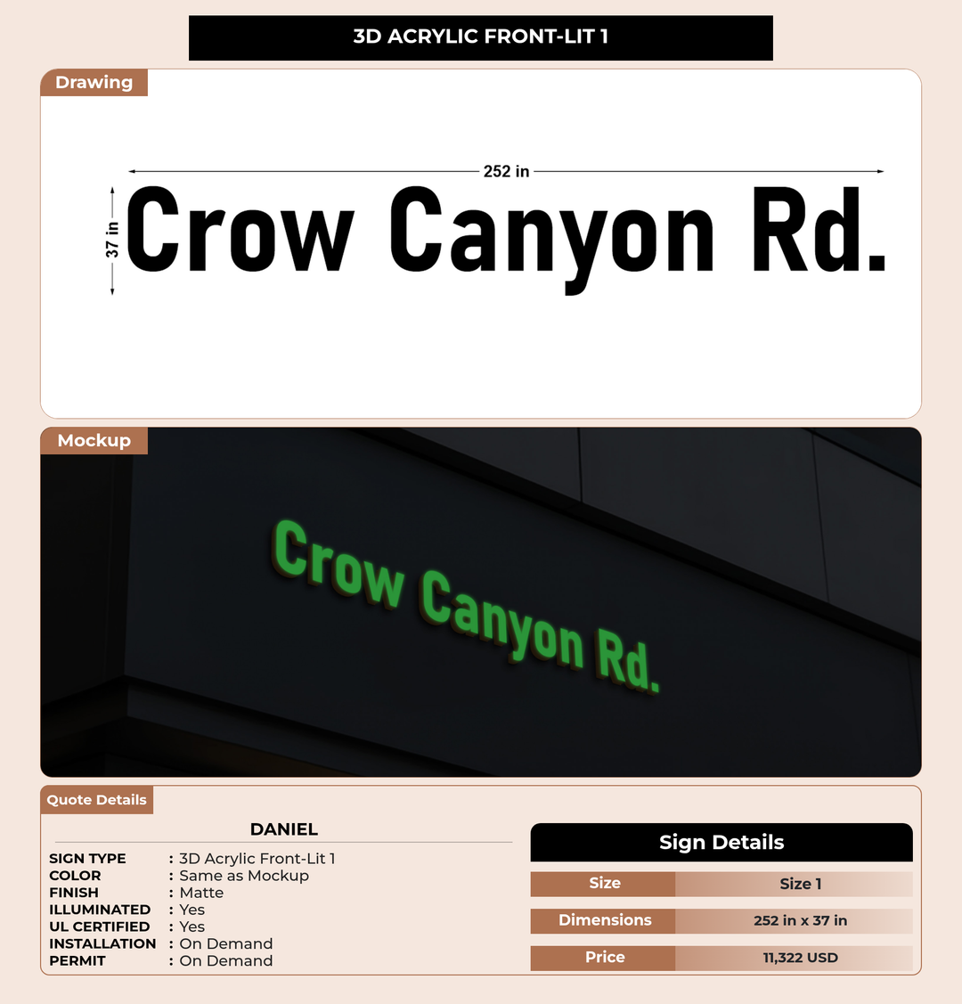CUSTOM MOCKUP SIGN FOR Daniel