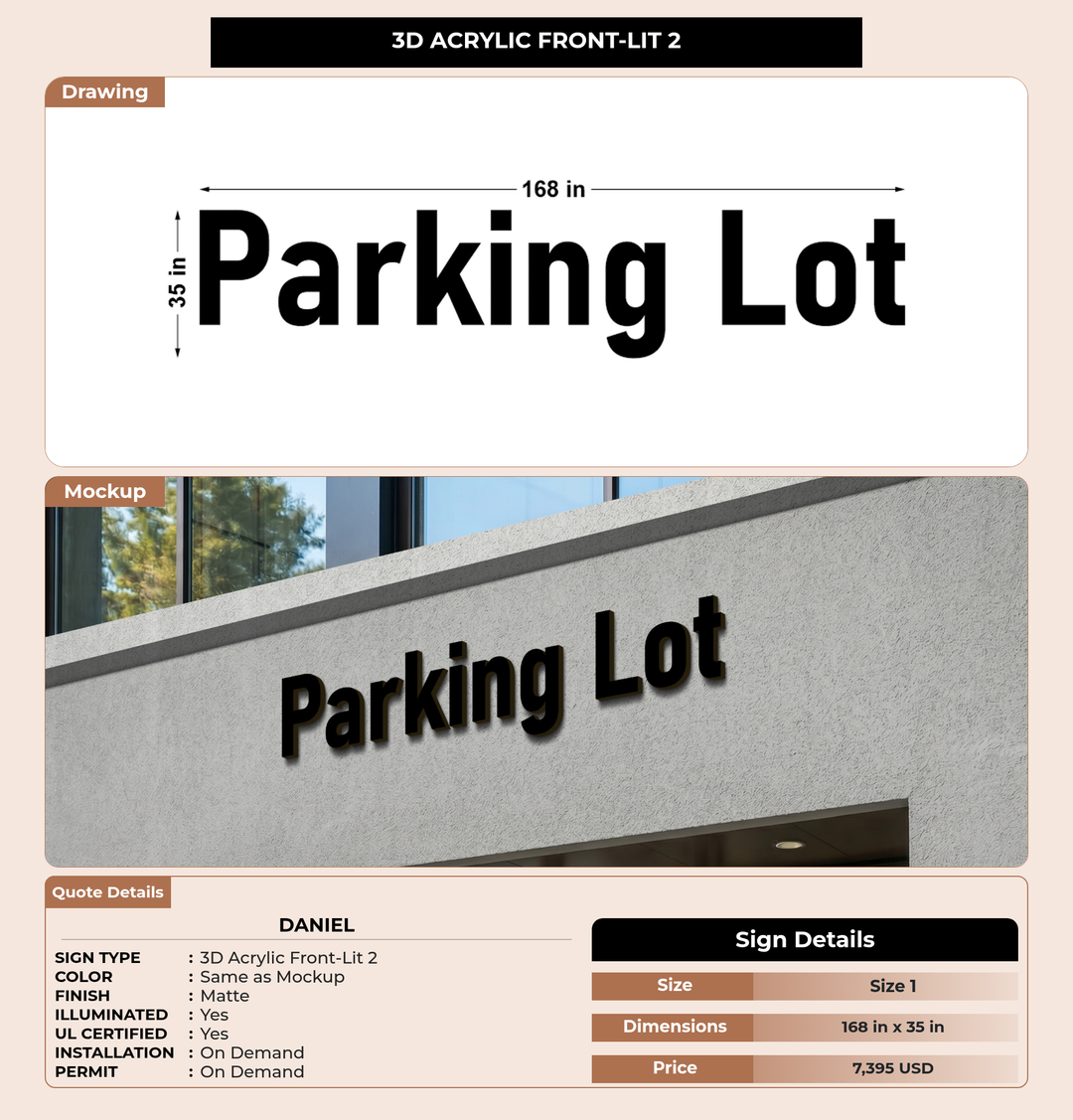 CUSTOM MOCKUP SIGN FOR Daniel