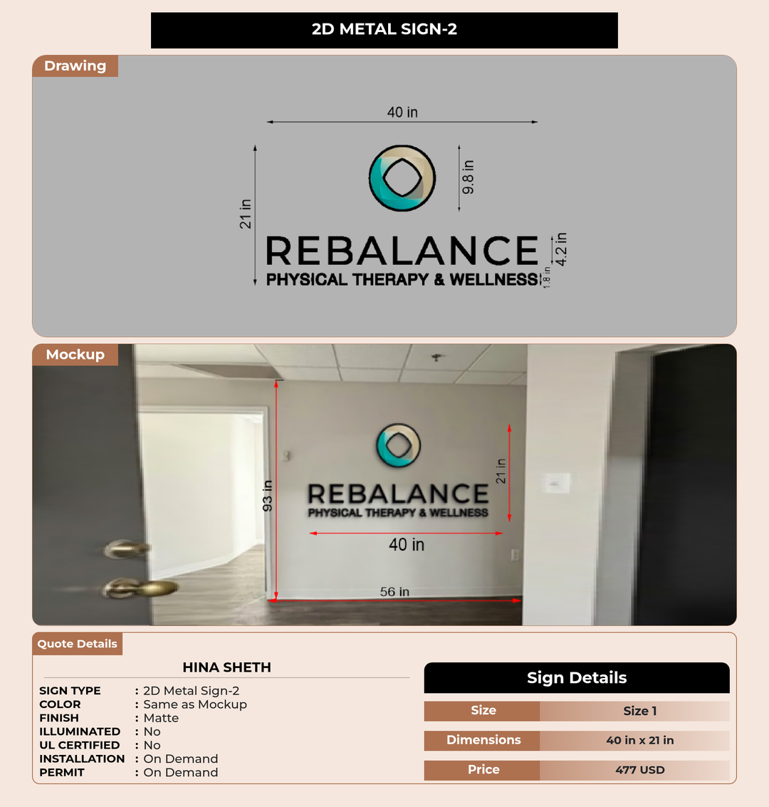 CUSTOM MOCKUP SIGN FOR Hina Sheth