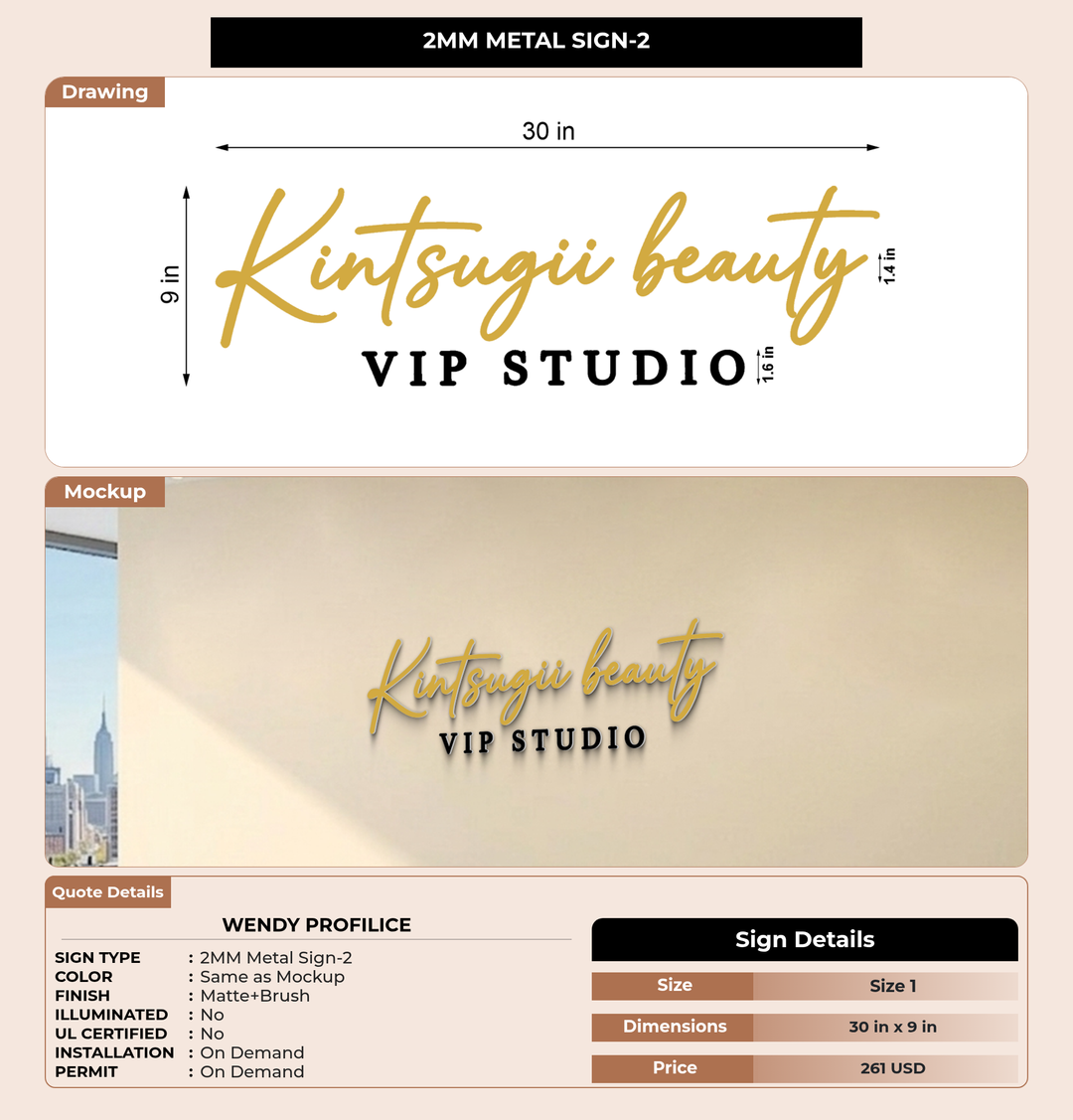 CUSTOM MOCKUP SIGN FOR Wendy Profilice