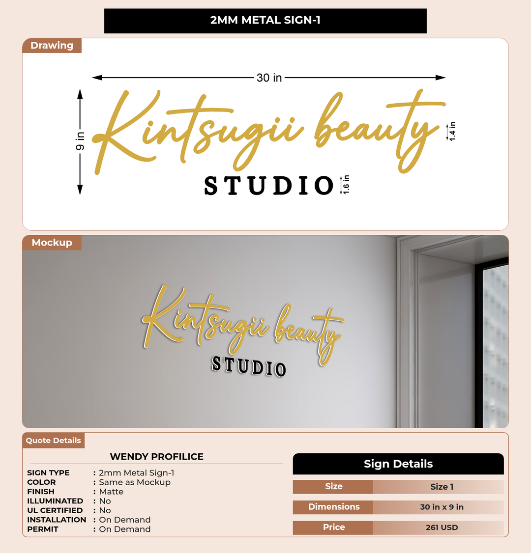 CUSTOM MOCKUP SIGN FOR Wendy Profilice