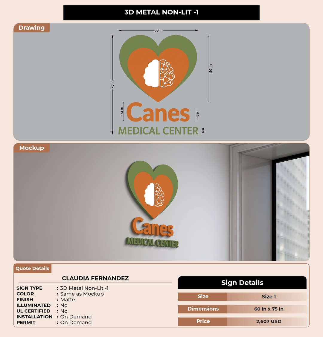 CUSTOM MOCKUP SIGN FOR CLAUDIA FERNANDEZ