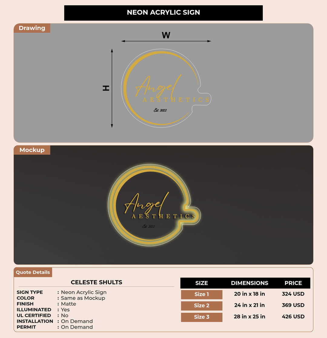 CUSTOM MOCKUP SIGN FOR CELESTE SHULTS