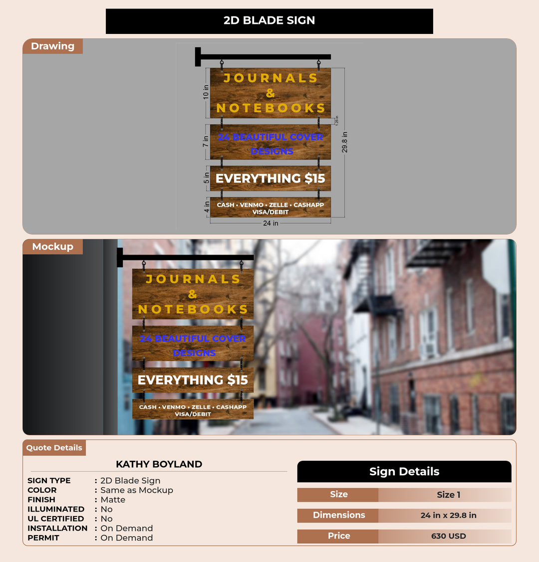 CUSTOM MOCKUP SIGN FOR Kathy Boyland