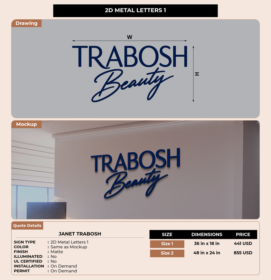 CUSTOM MOCKUP SIGN FOR janet trabosh
