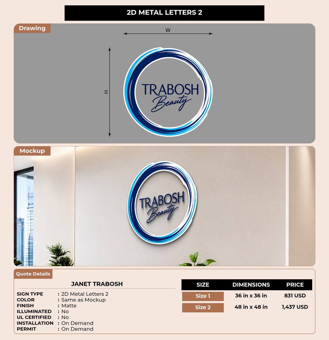 CUSTOM MOCKUP SIGN FOR janet trabosh