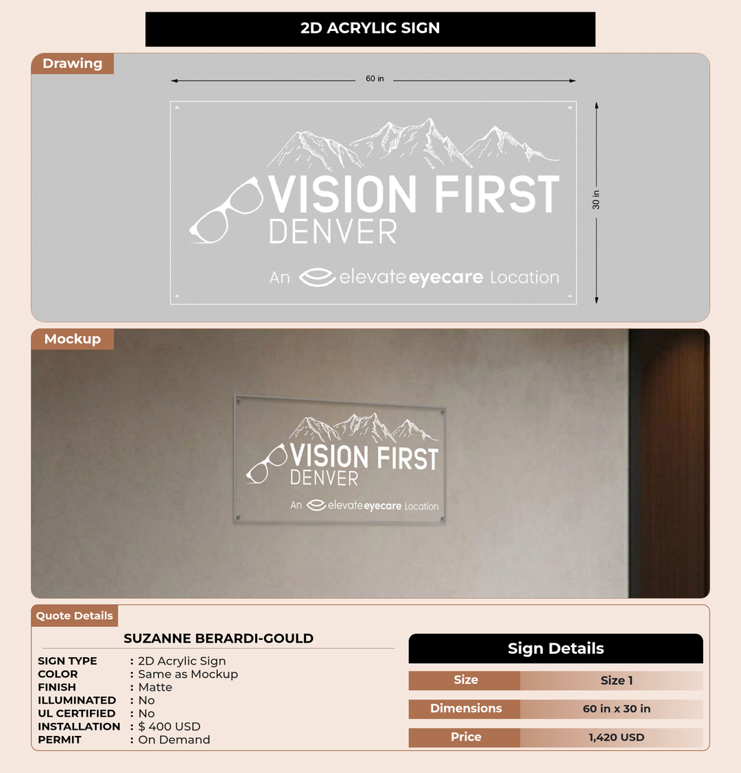 CUSTOM MOCKUP SIGN FOR Suzanne Berardi-Gould