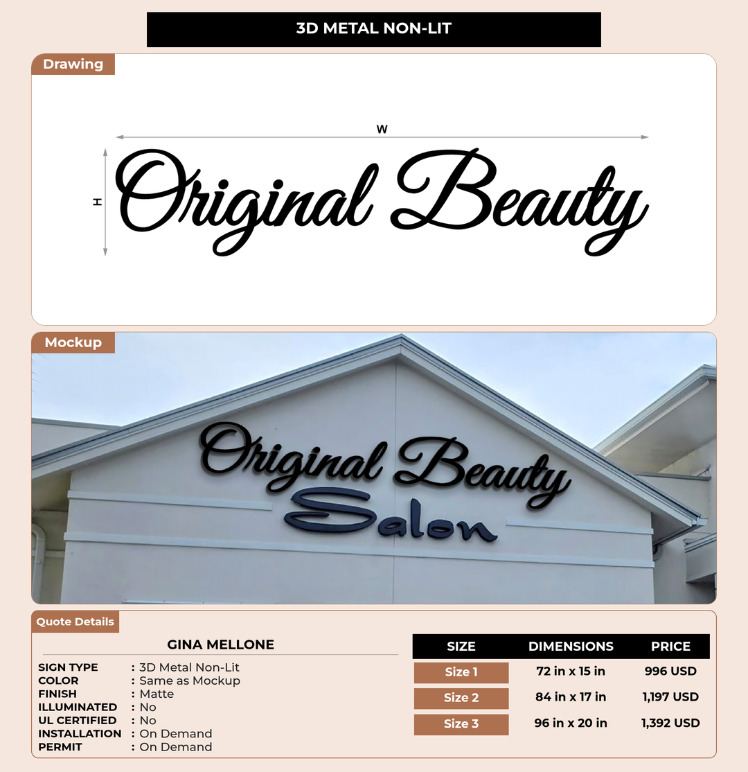 CUSTOM MOCKUP SIGN FOR Gina mellone