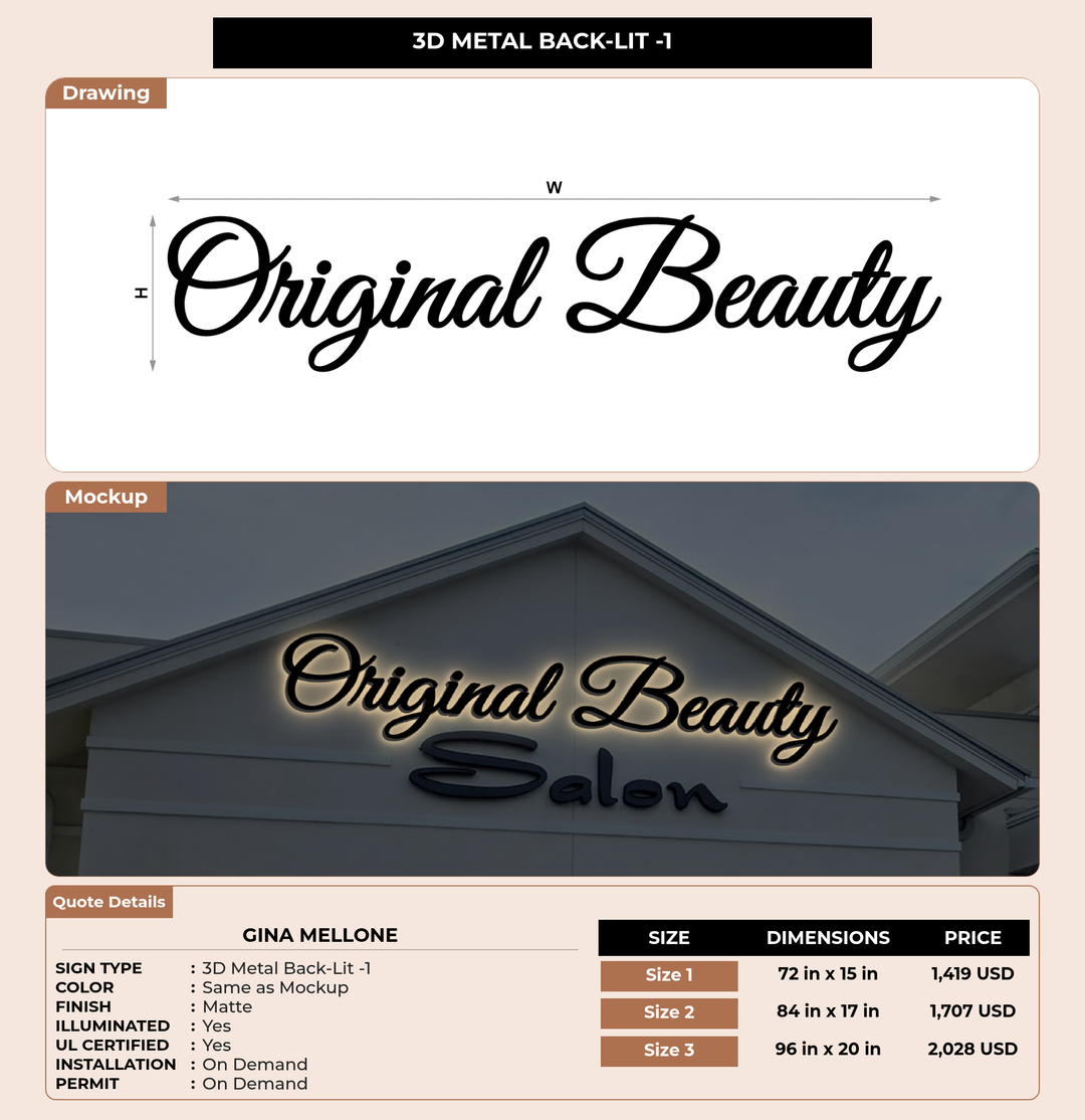 CUSTOM MOCKUP SIGN FOR Gina mellone