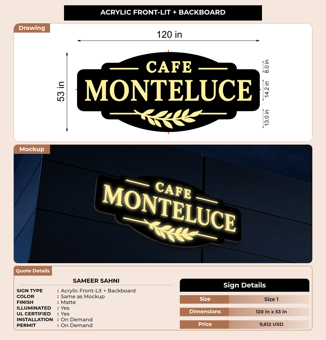 CUSTOM MOCKUP SIGN FOR Sameer Sahni
