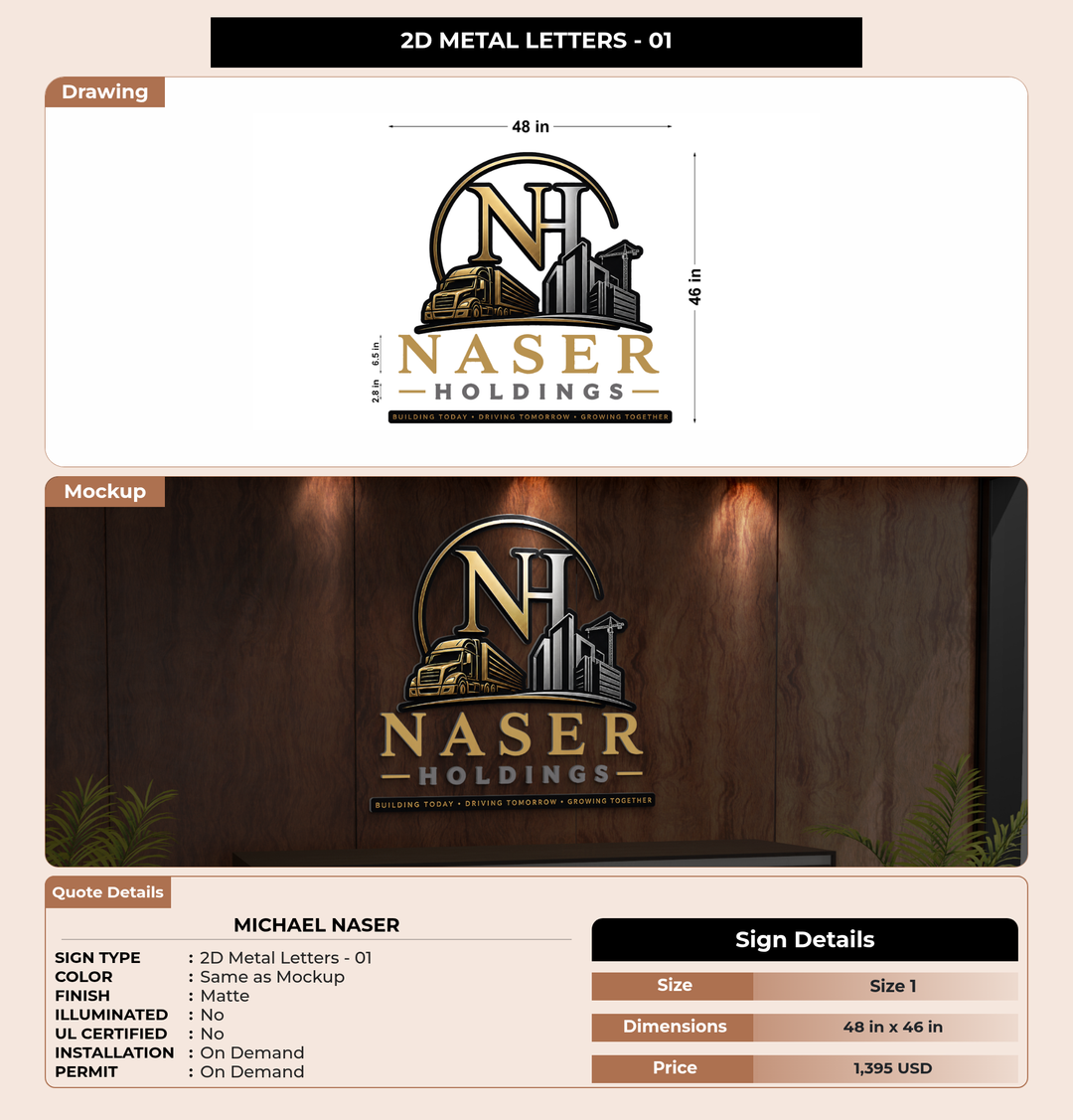 CUSTOM MOCKUP SIGN FOR Michael Naser
