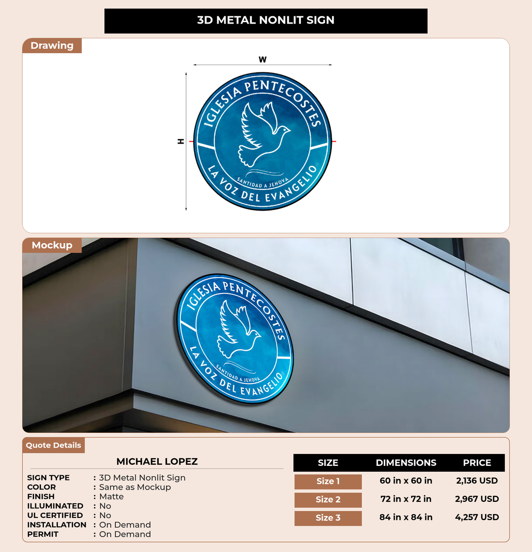 CUSTOM MOCKUP SIGN FOR Michael Lopez