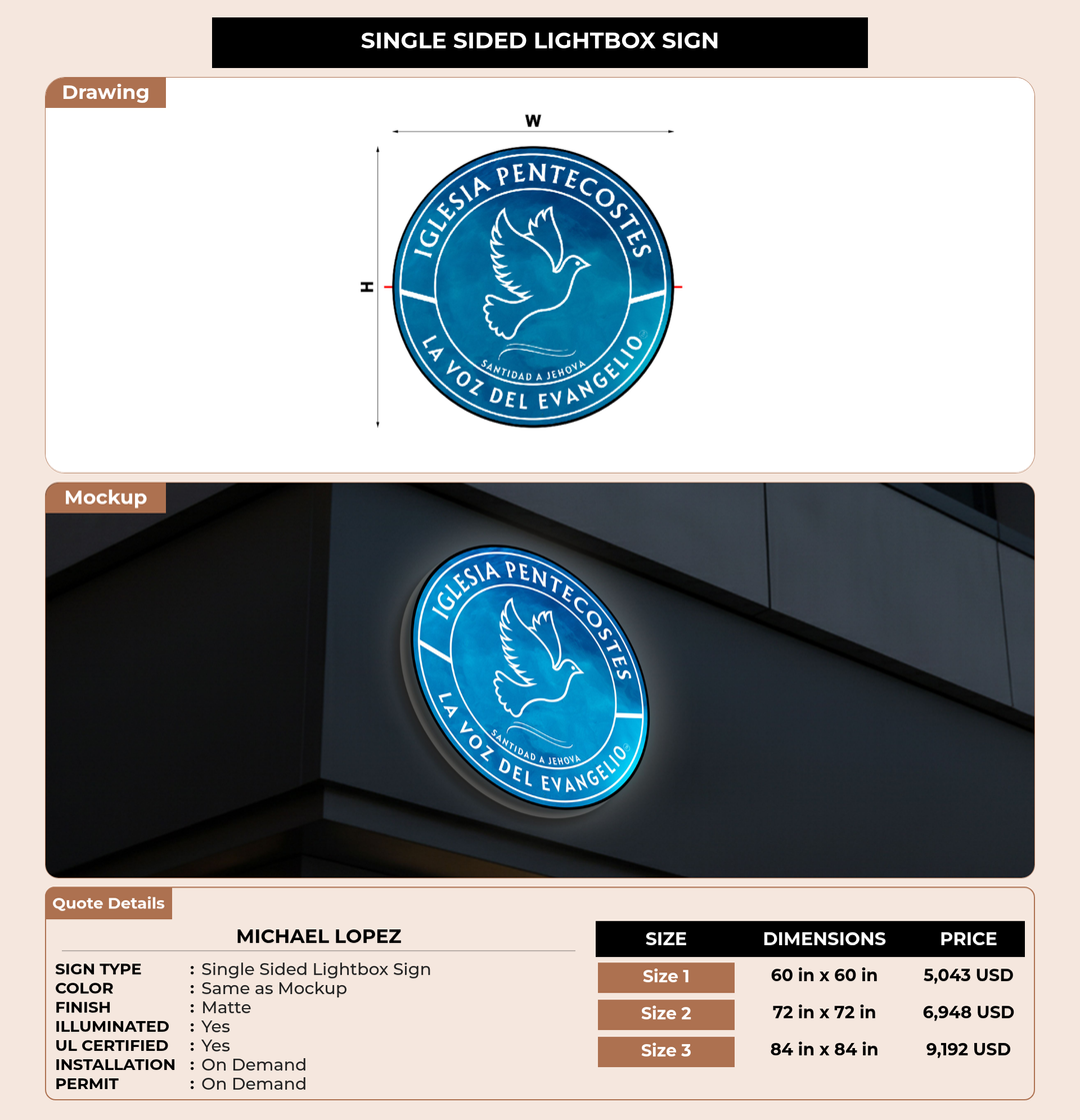 CUSTOM MOCKUP SIGN FOR Michael Lopez