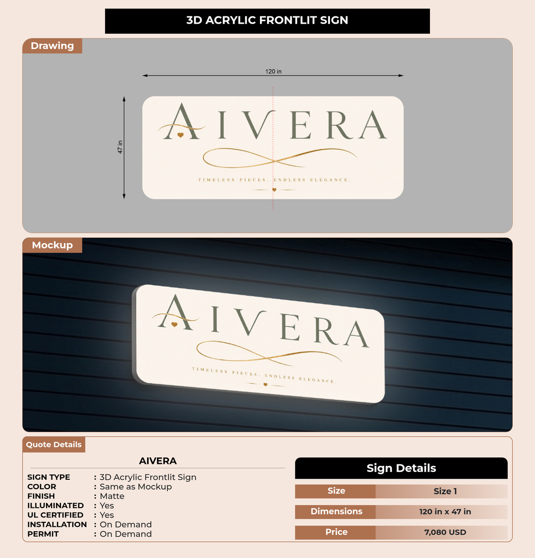 CUSTOM MOCKUP SIGN FOR Aivera