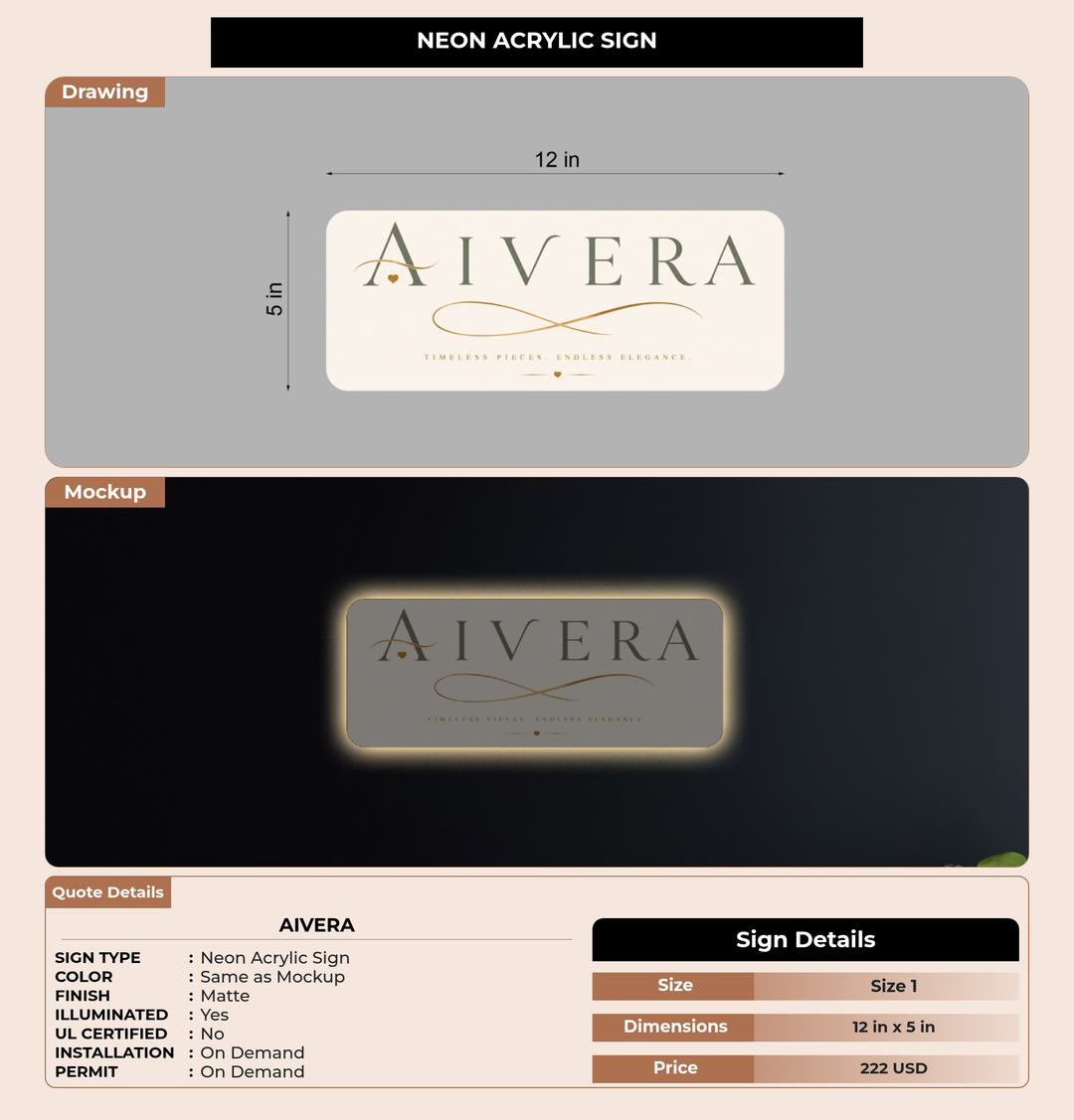 CUSTOM MOCKUP SIGN FOR Aivera