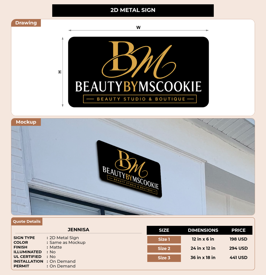 CUSTOM MOCKUP SIGN FOR Jennisa