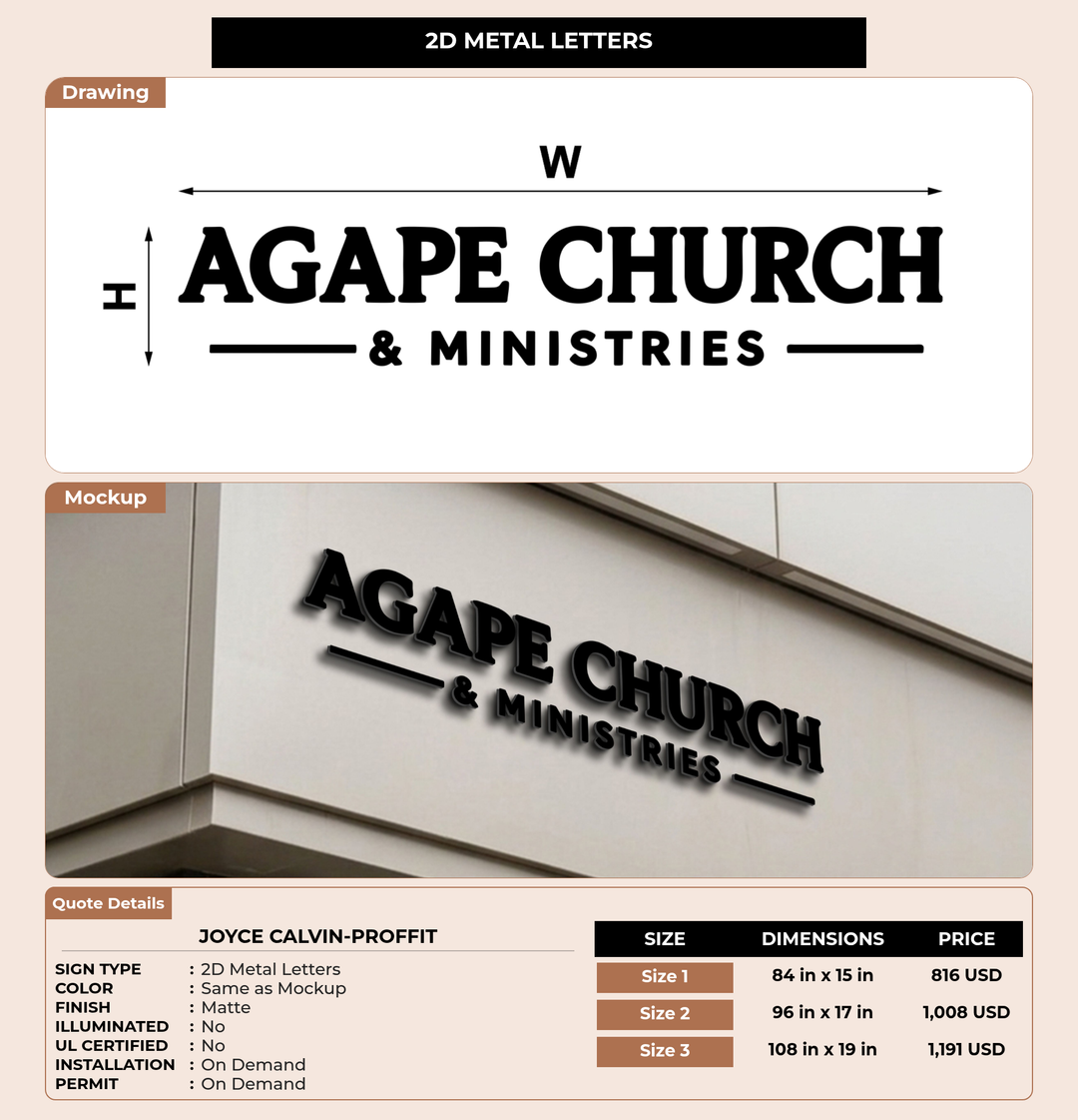 CUSTOM MOCKUP SIGN FOR Joyce Calvin-Proffit
