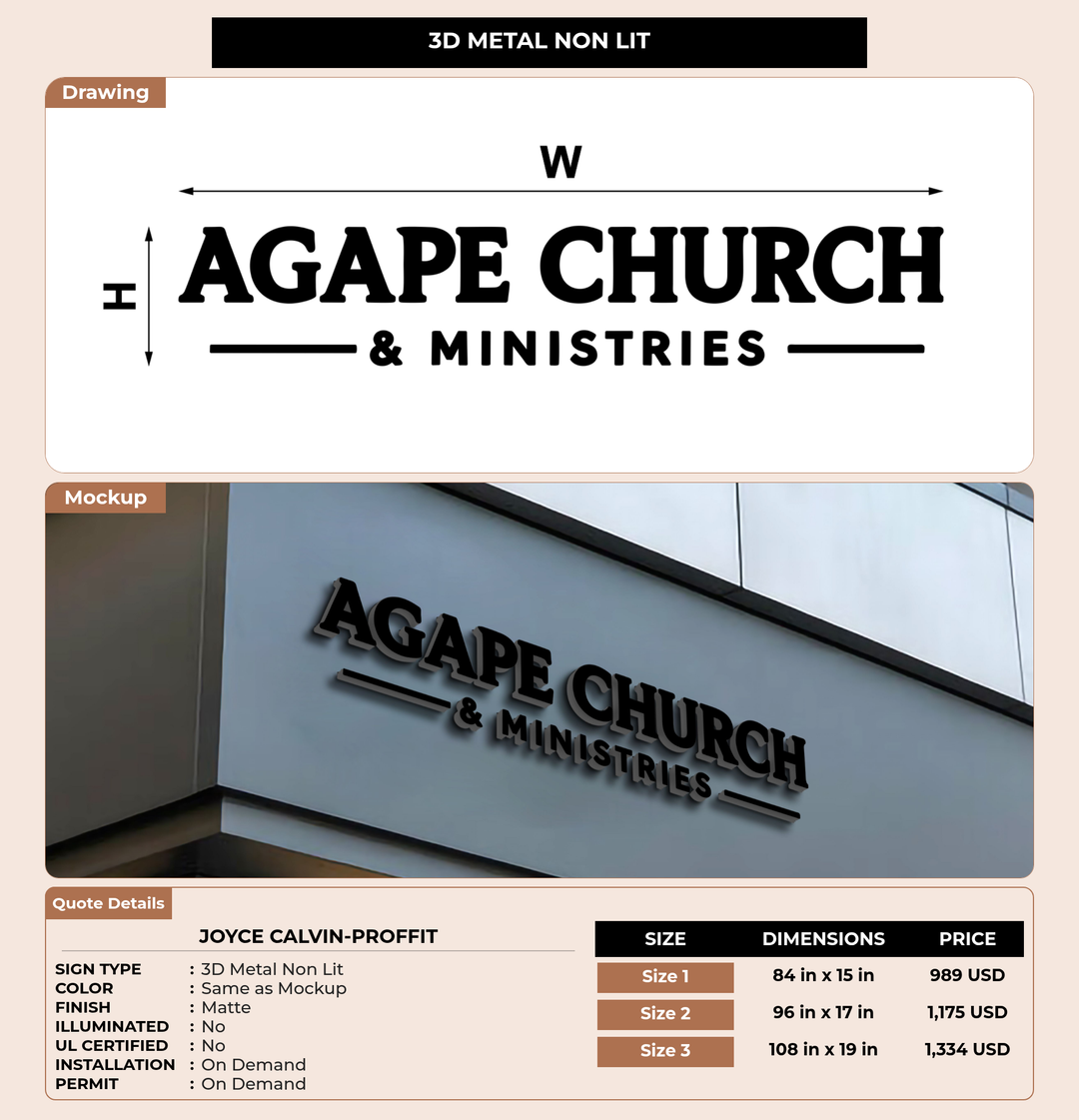CUSTOM MOCKUP SIGN FOR Joyce Calvin-Proffit