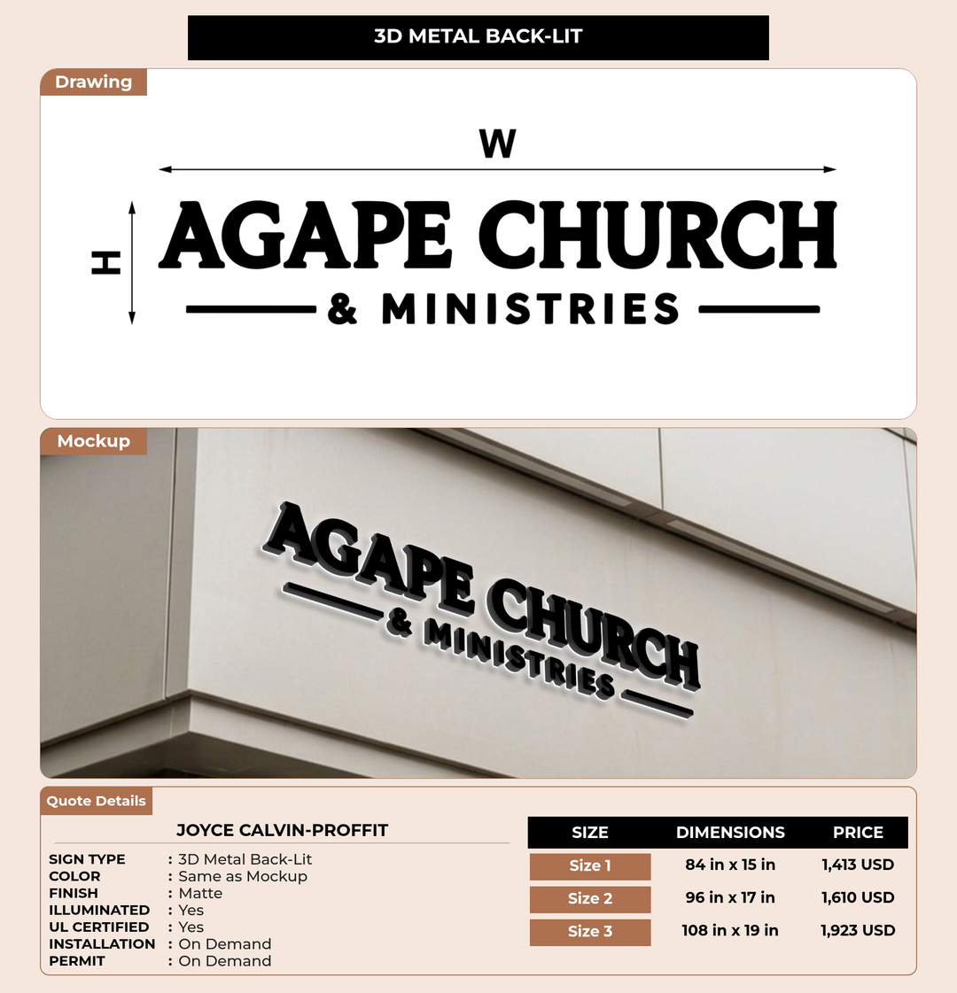 CUSTOM MOCKUP SIGN FOR Joyce Calvin-Proffit