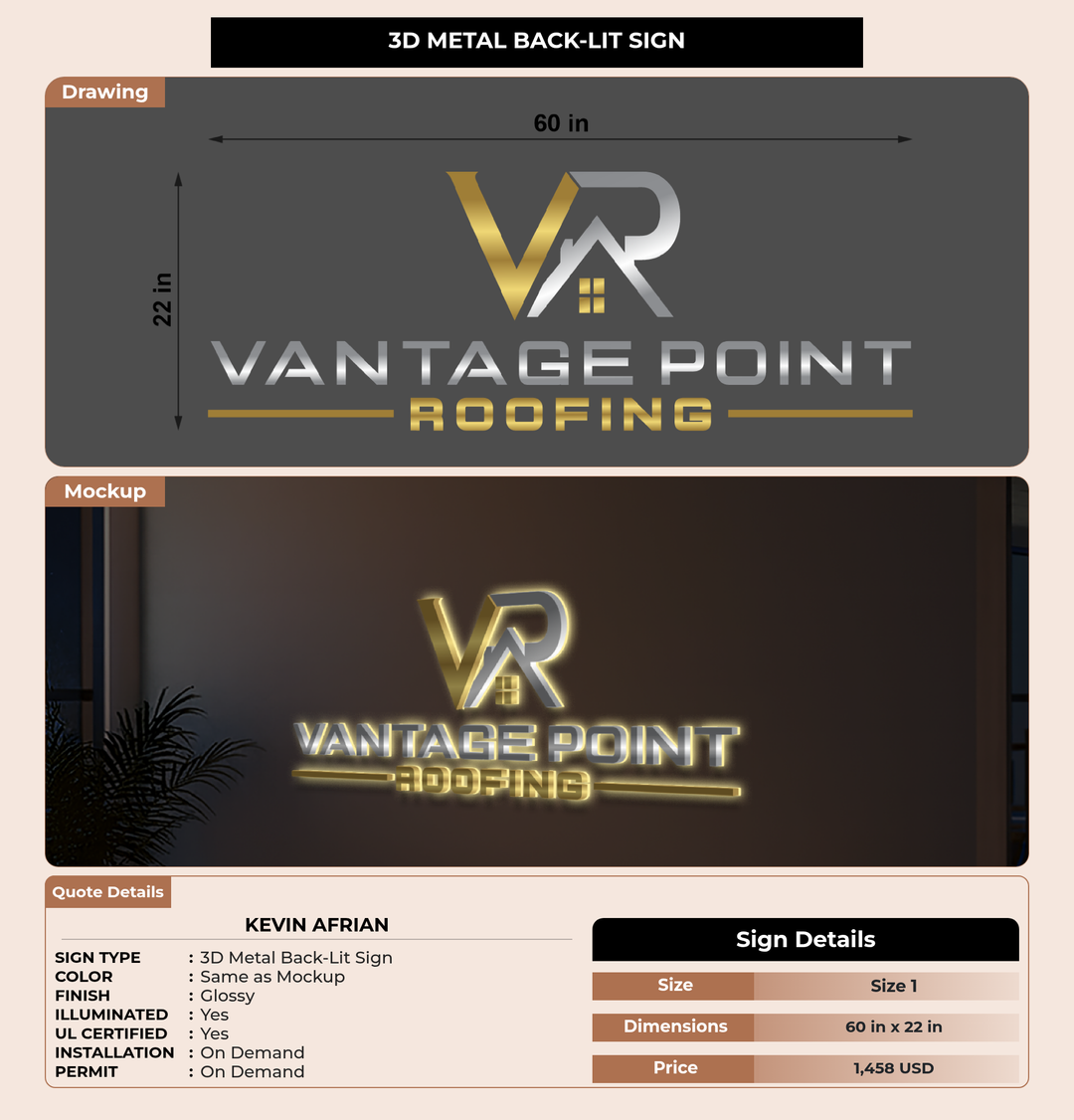 CUSTOM MOCKUP SIGN FOR Kevin Afrian