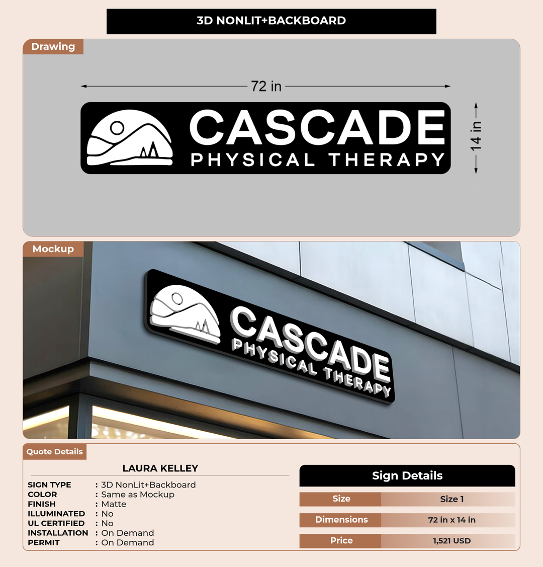 CUSTOM MOCKUP SIGN FOR Laura Kelley