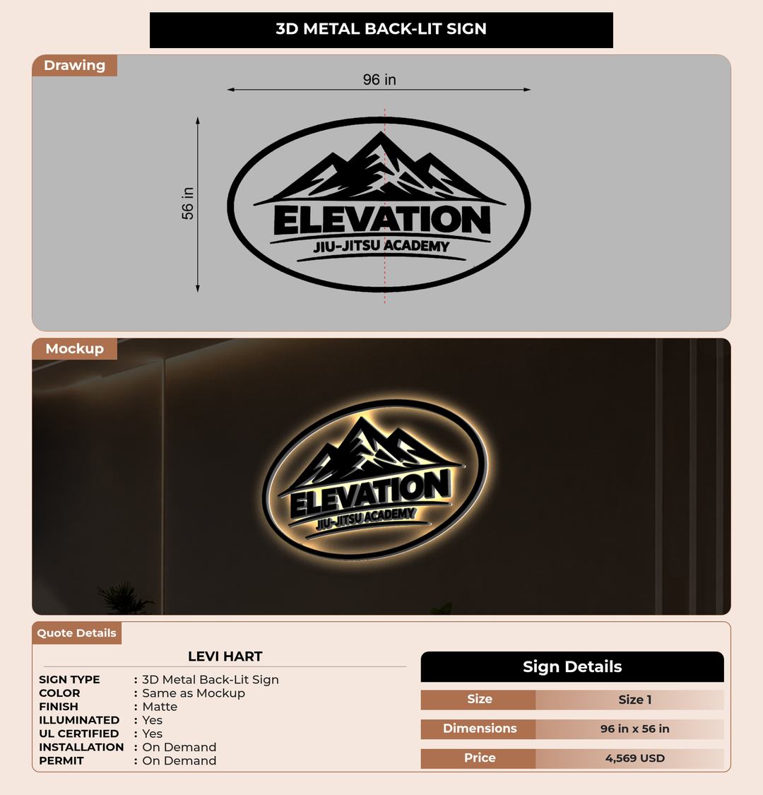 CUSTOM MOCKUP SIGN FOR Levi Hart